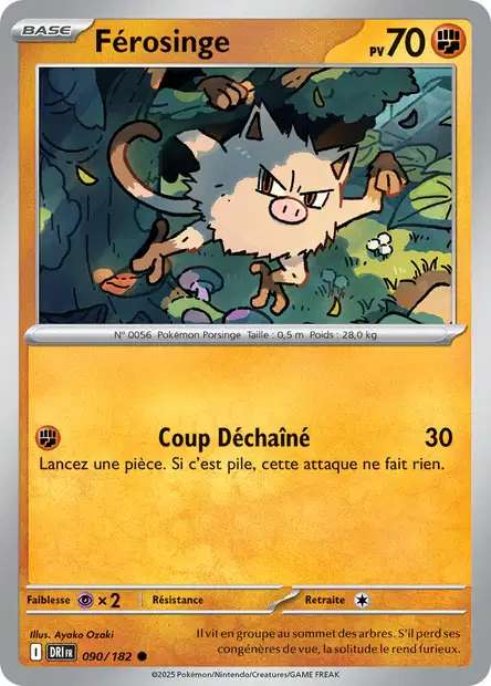 Carte Pokémon Férosinge 090/182 DRI Rivalités Destinées EV10 Neuf FR LorenZone
