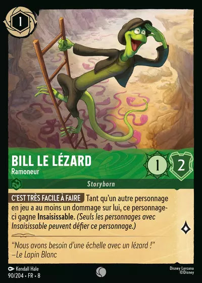 Carte Lorcana - Disney Bill le lézard, Ramoneur 090/204 Commune Kendall Hale Chapitre 08 Le Règne de Jafar ROJ Neuf FR LorenZone