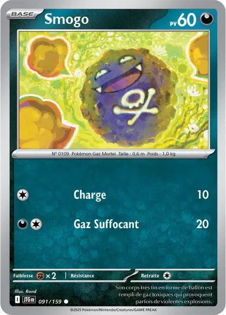 Carte Pokémon Smogo 091/159 JTG Aventures Ensemble EV09 Neuf FR LorenZone
