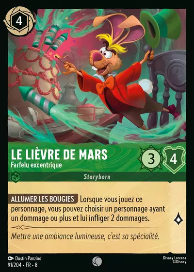 Carte Lorcana - Disney Le lièvre de Mars, Farfelu excentrique 091/204 Commune Dustin Panzino Chapitre 08 Le Règne de Jafar ROJ Neuf FR LorenZone