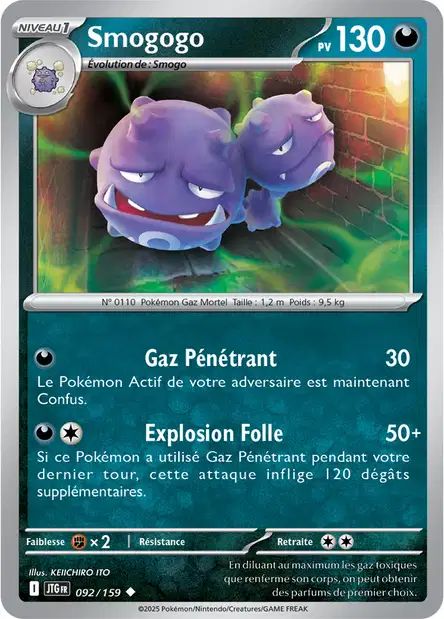 Carte Pokémon Smogogo 092/159 JTG Aventures Ensemble EV09 Neuf FR LorenZone
