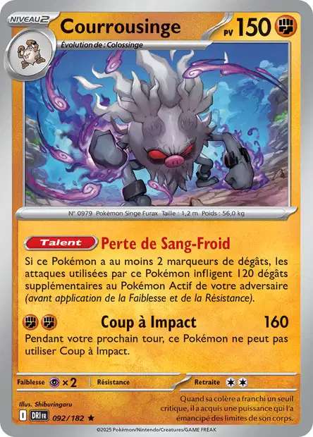 Carte Pokémon Courrousinge 092/182 DRI Rivalités Destinées EV10 Neuf FR LorenZone