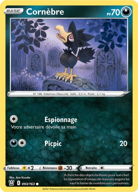 Carte Pokémon Cornèbre 093/163 SWSH5 Styles de Combat EB05 Neuf FR LorenZone