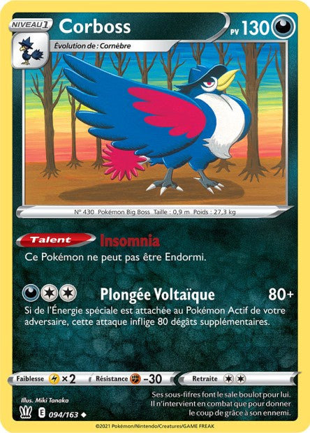 Carte Pokémon Corboss 094/163 SWSH5 Styles de Combat EB05 Neuf FR LorenZone