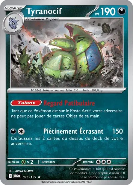 Carte Pokémon Tyranocif 095/159 JTG Aventures Ensemble EV09 Neuf FR LorenZone