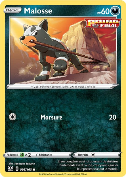 Carte Pokémon Malosse 095/163 SWSH5 Styles de Combat EB05 Neuf FR LorenZone