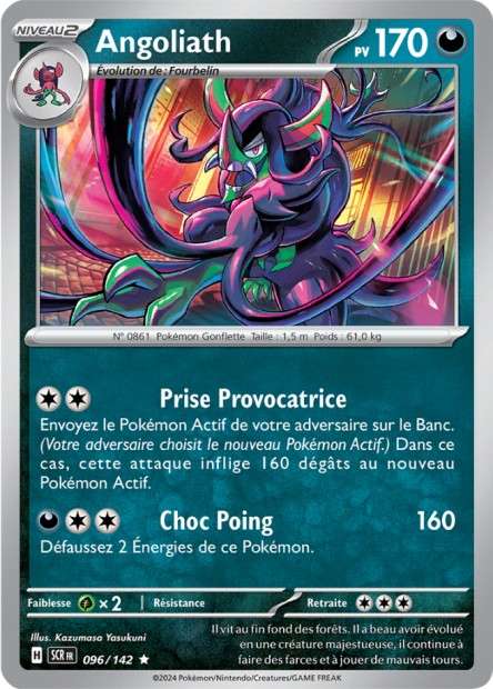 Carte Pokémon Angoliath 096/142 SCR Couronne Stellaire EV07 Neuf FR LorenZone