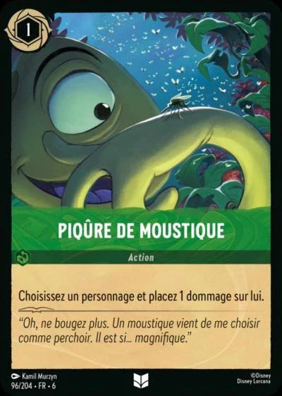 Carte Lorcana - Disney Piqûre de moustique 096/204 Peu Commune  Chapitre 06 La Mer Azurite AZS Neuf FR LorenZone