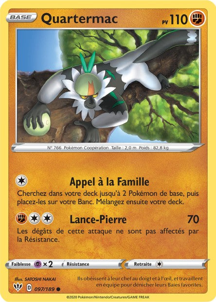 Carte Pokémon Quartermac 097/189 SWSH3 Ténèbres Embrasées EB03 Neuf FR LorenZone