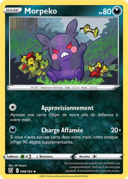 Carte Pokémon Morpeko 098/163 SWSH5 Styles de Combat EB05 Neuf FR LorenZone