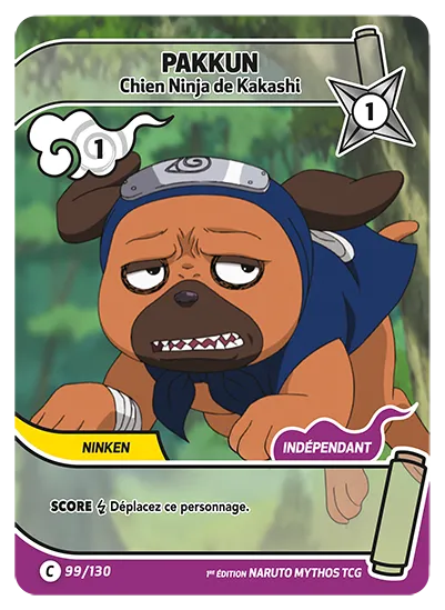 Carte Naruto Mythos PAKKUN – Chien Ninja de Kakashi 099/130 C 1er Chapitre Neuf FR LorenZone