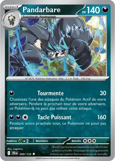 Carte Pokémon Pandarbare 099/159 JTG Aventures Ensemble EV09 Neuf FR LorenZone