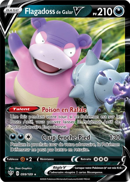 Carte Pokémon Flagadoss de Galar V 099/189 SWSH3 Ténèbres Embrasées EB03 Neuf FR LorenZone