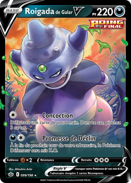 Carte Pokémon Roigada de Galar V 099/198 CRE Règne de Glace EB06 Neuf FR LorenZone