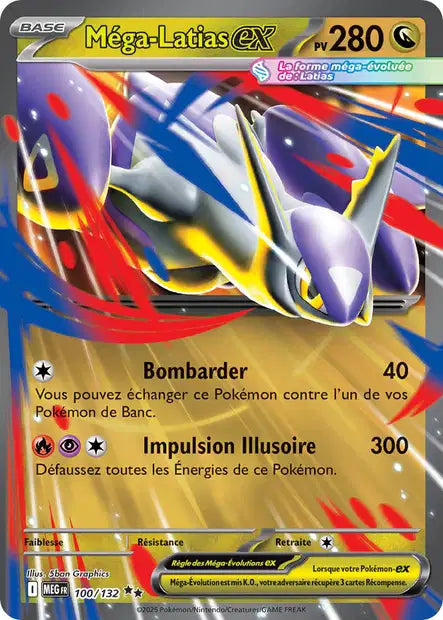 Carte Pokémon Méga-Latias EX 100/132 MEG Méga-Évolution ME01 Neuf FR LorenZone