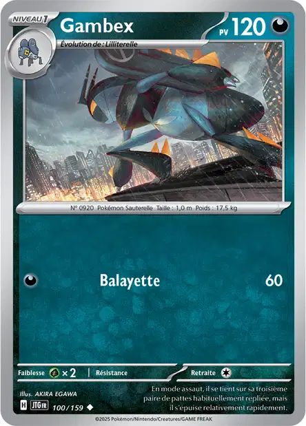 Carte Pokémon Gambex 100/159 JTG Aventures Ensemble EV09 Neuf FR LorenZone