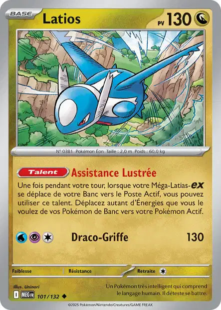 Carte Pokémon Latios 101/132 MEG Méga-Évolution ME01 Neuf FR LorenZone