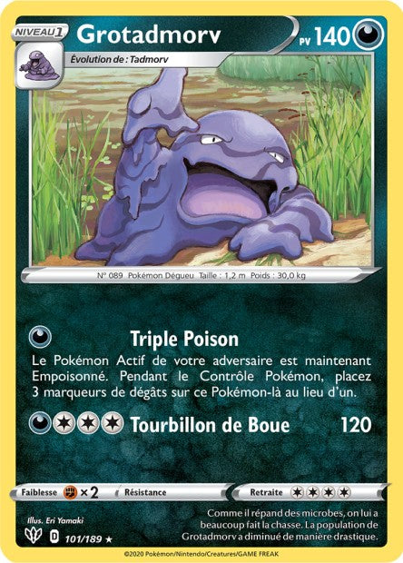 Carte Pokémon Grotadmorv 101/189 SWSH3 Ténèbres Embrasées EB03 Neuf FR LorenZone