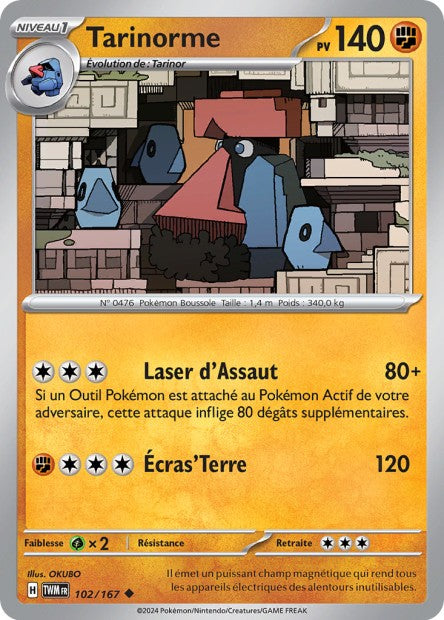 Carte Pokémon Tarinorme 102/167 TWM Mascarade Crépusculaire EV06 Neuf FR LorenZone