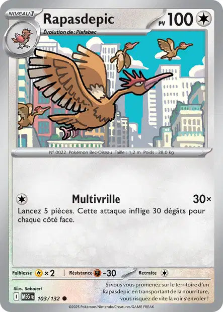 Carte Pokémon Rapasdepic 103/132 MEG Méga-Évolution ME01 Neuf FR LorenZone