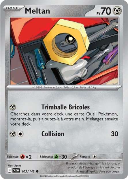 Carte Pokémon Meltan 103/142 SCR Couronne Stellaire EV07 Neuf FR LorenZone