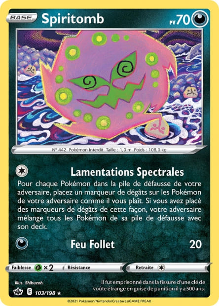 Carte Pokémon Spiritomb 103/198 CRE EB06 LorenZone