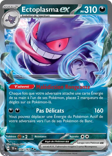Carte Pokémon Ectoplasma EX 104/162 TEF Forces Temporelles EV05 Neuf FR LorenZone