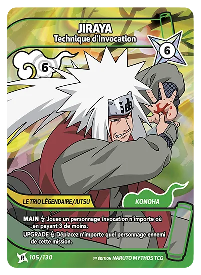 Carte Naruto Mythos JIRAYA – Technique d’Invocation 105/130 R 1er Chapitre Neuf FR LorenZone