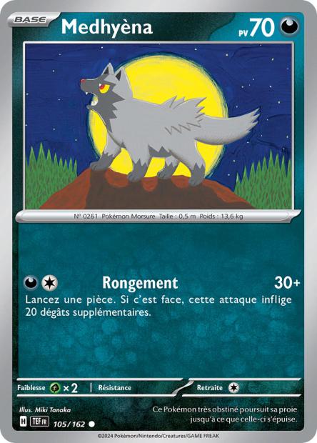 Carte Pokémon Medhyèna 105/162 TEF Forces Temporelles EV05 Neuf FR LorenZone