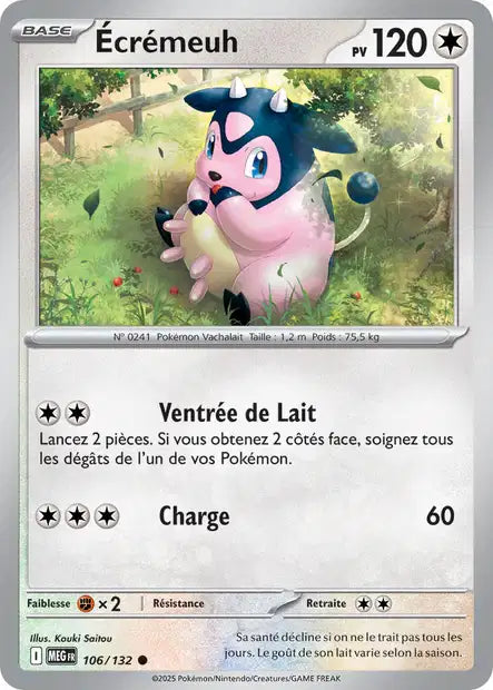 Carte Pokémon Écrémeuh 106/132 MEG Méga-Évolution ME01 Neuf FR LorenZone