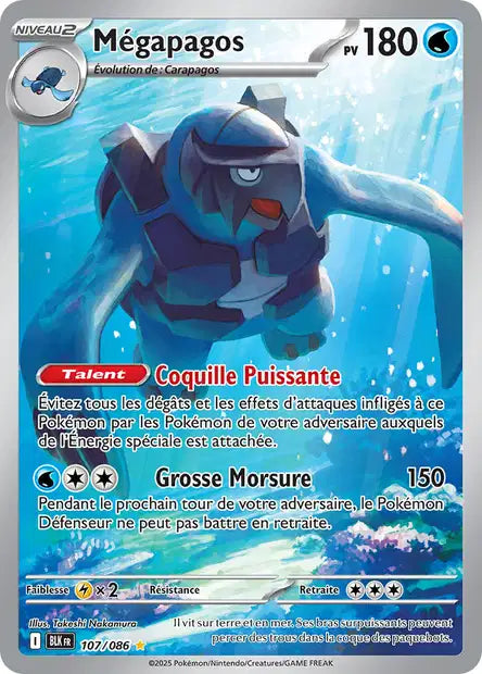 Carte Pokémon Mégapagos 107/086 BLK Foudre Noire EV10_5 Neuf FR LorenZone