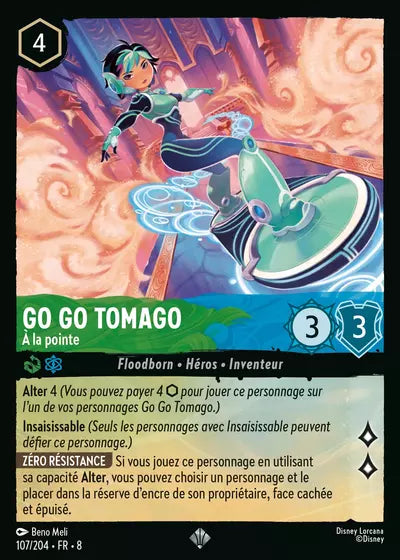 Carte Lorcana - Disney Go Go Tamago, A la pointe 107/204 Super Rare Beno Meli Chapitre 08 Le Règne de Jafar ROJ Neuf FR LorenZone