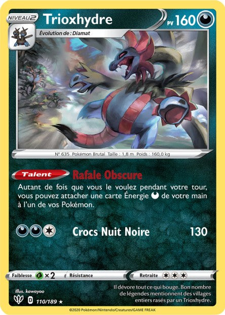 Carte Pokémon Trioxhydre 110/189 SWSH3 Ténèbres Embrasées EB03 Neuf FR LorenZone