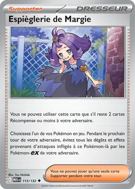 Carte Pokémon Espièglerie de Margie 113/132 MEG Méga-Évolution ME01 Neuf FR LorenZone