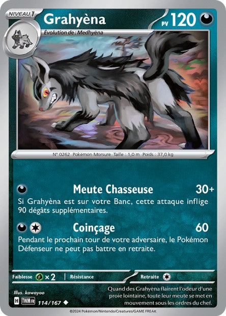 Carte Pokémon Grahyèna 114/167 TWM Mascarade Crépusculaire EV06 Neuf FR LorenZone
