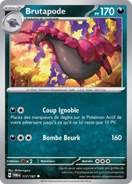 Carte Pokémon Brutapode 117/167 TWM Mascarade Crépusculaire EV06 Neuf FR LorenZone