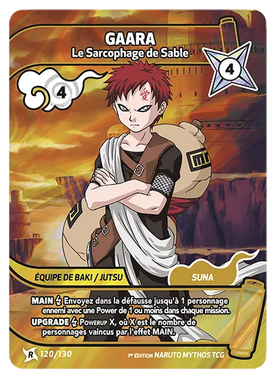 Carte Naruto Mythos GAARA – Le Sarcophage de Sable 120/130 R 1er Chapitre Neuf FR LorenZone