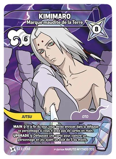 Carte Naruto Mythos KIMIMARO – Marque maudite de la Terre 123/130 R 1er Chapitre Neuf FR LorenZone
