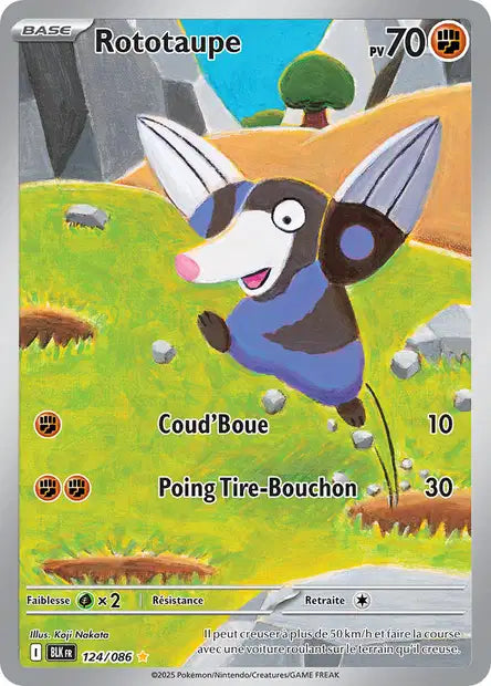 Carte Pokémon Rototaupe 124/086 BLK Foudre Noire EV10_5 Neuf FR LorenZone