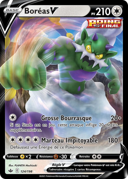 Carte Pokémon Boréas V 124/198 CRE EB06 LorenZone
