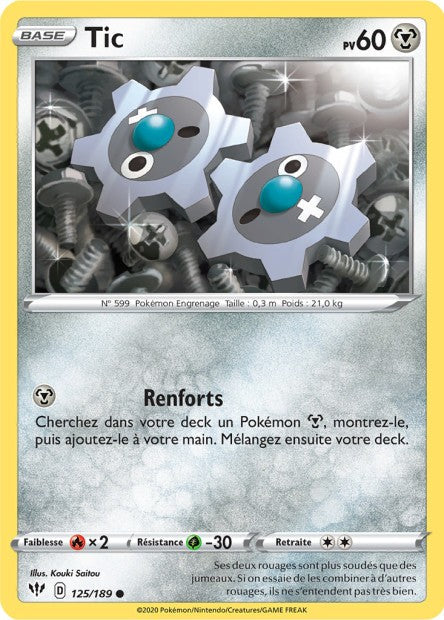 Carte Pokémon Tic 125/189 SWSH3 Ténèbres Embrasées EB03 Neuf FR LorenZone