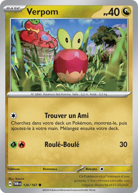 Carte Pokémon Verpom 126/167 TWM Mascarade Crépusculaire EV06 Neuf FR LorenZone