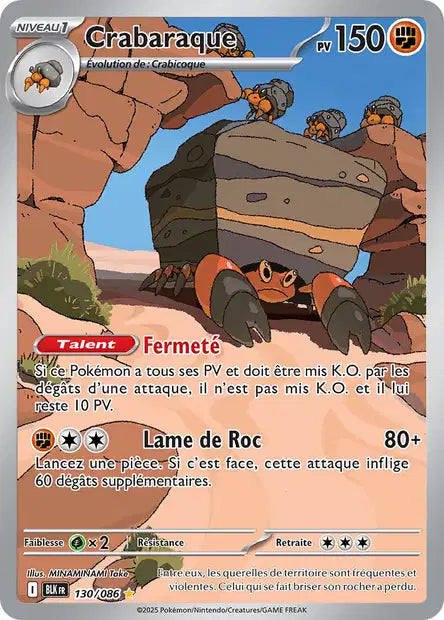 Carte Pokémon Crabaraque 130/086 BLK Foudre Noire EV10_5 Neuf FR LorenZone
