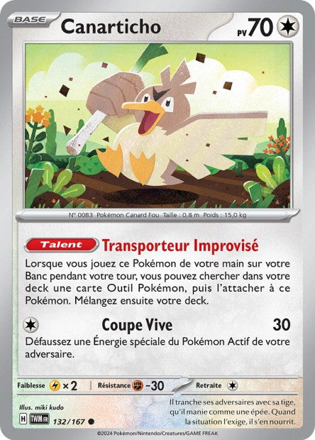 Carte Pokémon Canarticho 132/167 TWM Mascarade Crépusculaire EV06 Neuf FR LorenZone