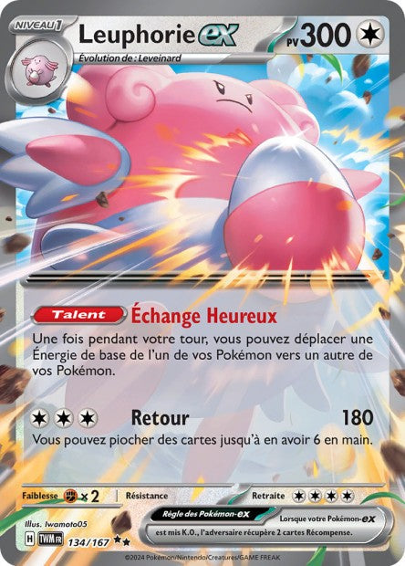 Carte Pokémon Leuphorie EX 134/167 TWM Mascarade Crépusculaire EV06 Neuf FR LorenZone