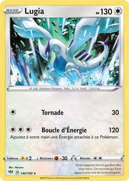 Carte Pokémon Lugia 140/189 SWSH3 Ténèbres Embrasées EB03 Neuf FR LorenZone
