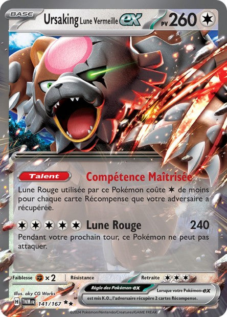Carte Pokémon Ursaking Lune Vermeille EX 141/167 TWM Mascarade Crépusculaire EV06 Neuf FR LorenZone