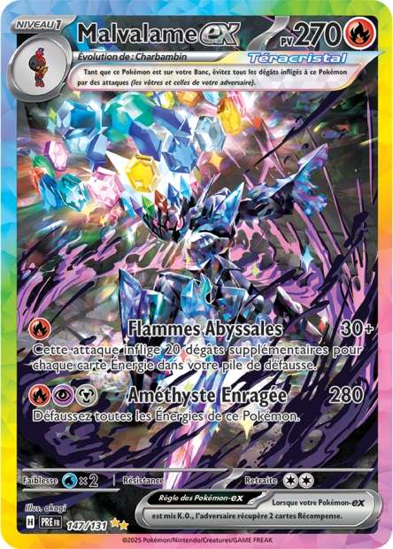 Carte Pokémon Malvalame EX 147/131 Evolutions Prismatiques PRE EV8_5 Neuf FR LorenZone