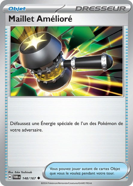 Carte Pokémon Maillet Amélioré 148/167 TWM Mascarade Crépusculaire EV06 Neuf FR LorenZone