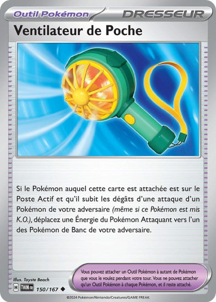 Carte Pokémon Ventilateur de Poche 150/167 TWM Mascarade Crépusculaire EV06 Neuf FR LorenZone